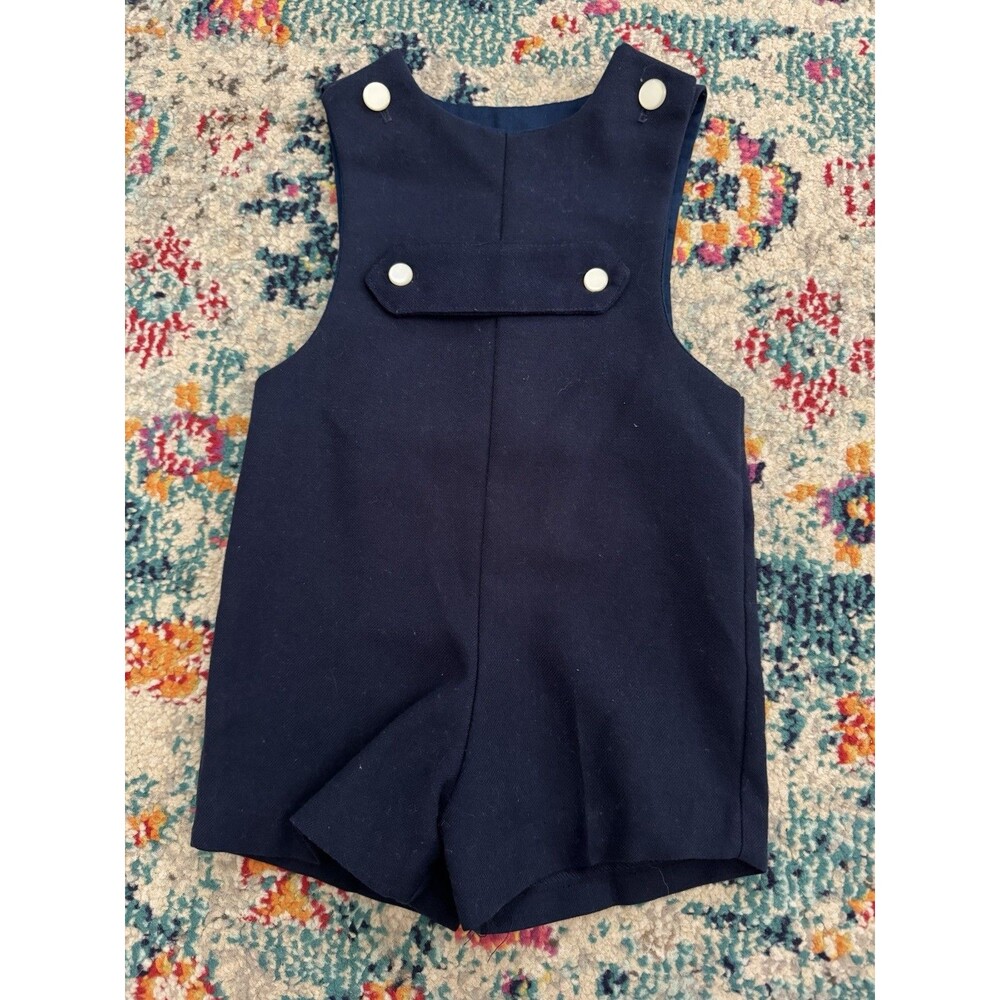 Vintage 90s Good Lad Blue Romper Shorts‎ Size 2T Made in USA